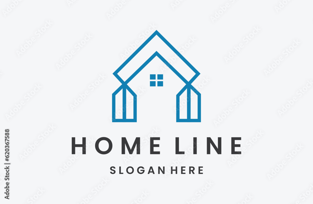 Logo House. Linear Style Isolated . Can be used for Real Estate, Construction, Architecture and Building Logos Logo House. Linear Style Isolated . Can be used for Real Estate, Construction, Architecture and Building Logos