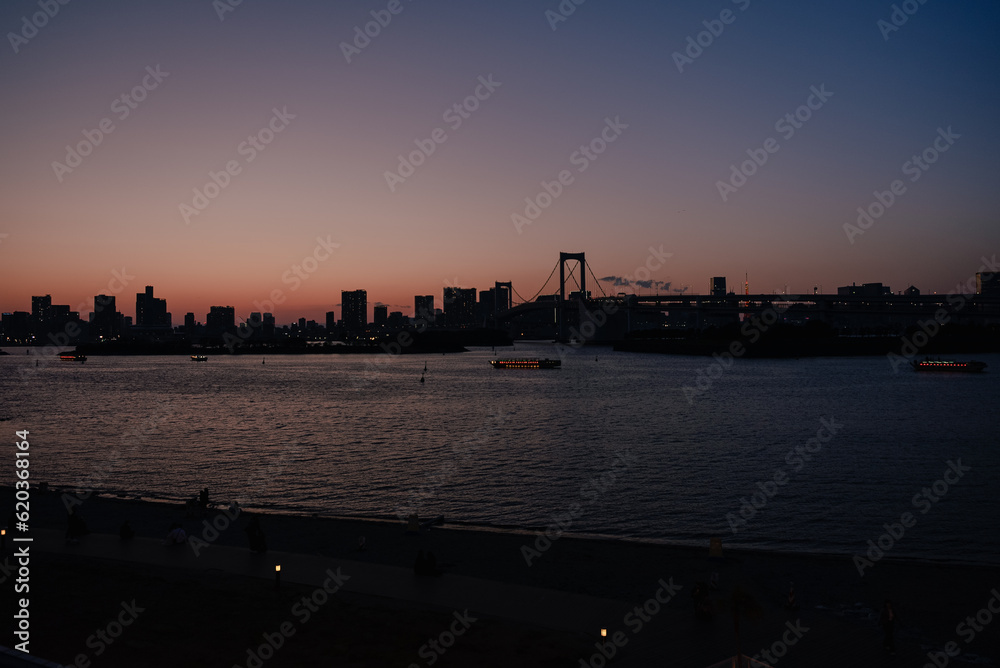 お台場の夕日