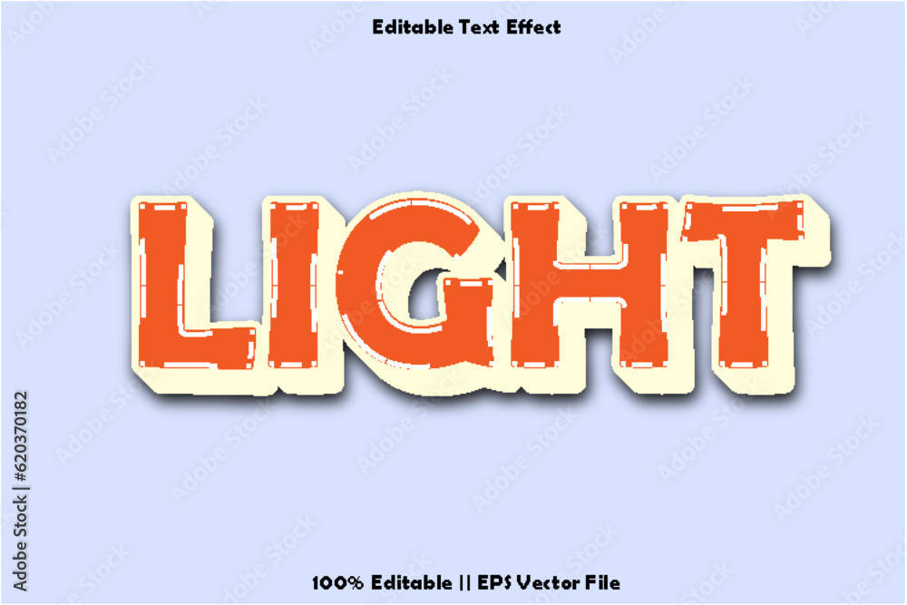 light_editable text effect emboss_flat style