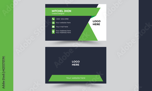 Modern and simple business card design . double sided business card design template . professional business or visiting card design. 