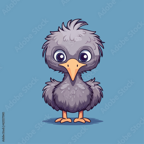 Cute Emu and Ostrich Cartoon Characters: Perfect for Children's Products and Wildlife-themed Designs