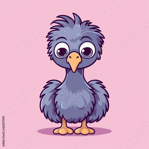 Cute Emu and Ostrich Cartoon Characters: Perfect for Children's Products and Wildlife-themed Designs
