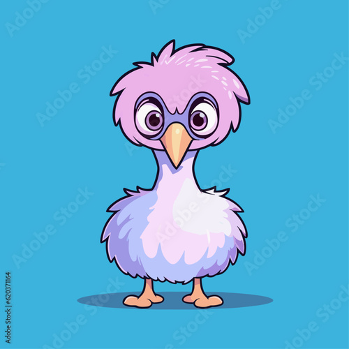Cute Emu and Ostrich Cartoon Characters: Perfect for Children's Products and Wildlife-themed Designs