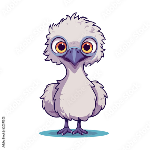 Cute Emu and Ostrich Cartoon Characters: Perfect for Children's Products and Wildlife-themed Designs