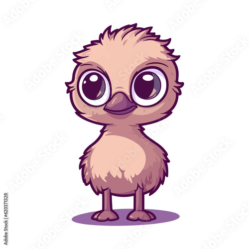 Cute Emu and Ostrich Cartoon Characters: Perfect for Children's Products and Wildlife-themed Designs