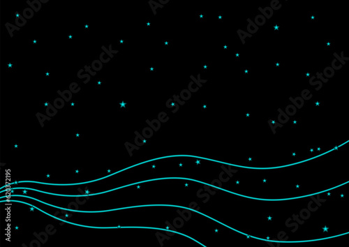 abstract background with green stars in black
