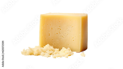 Parmesan cheese alone on a plain transparent background. photo