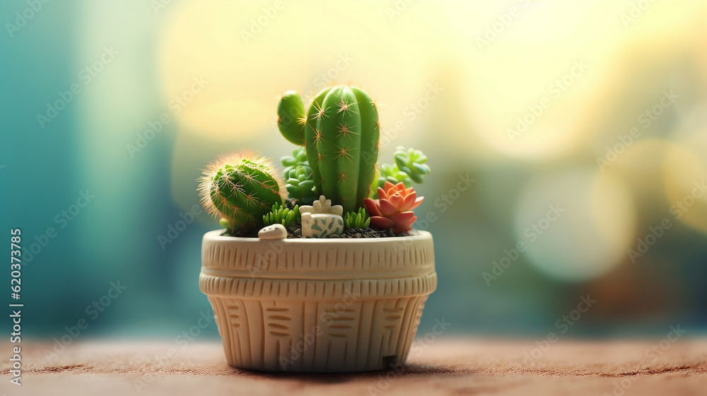 mini cactus garden 4k wallpaper