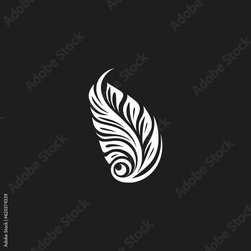 simple artistic feather culture logo vector illustration template design
