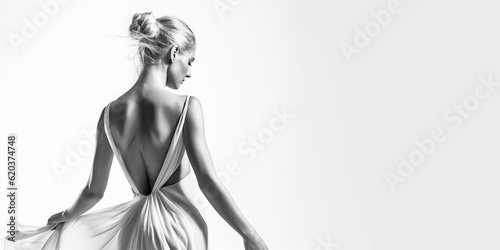 Beautiful young woman dancer. Generative AI