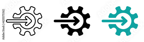 Integration flat vector icons collection