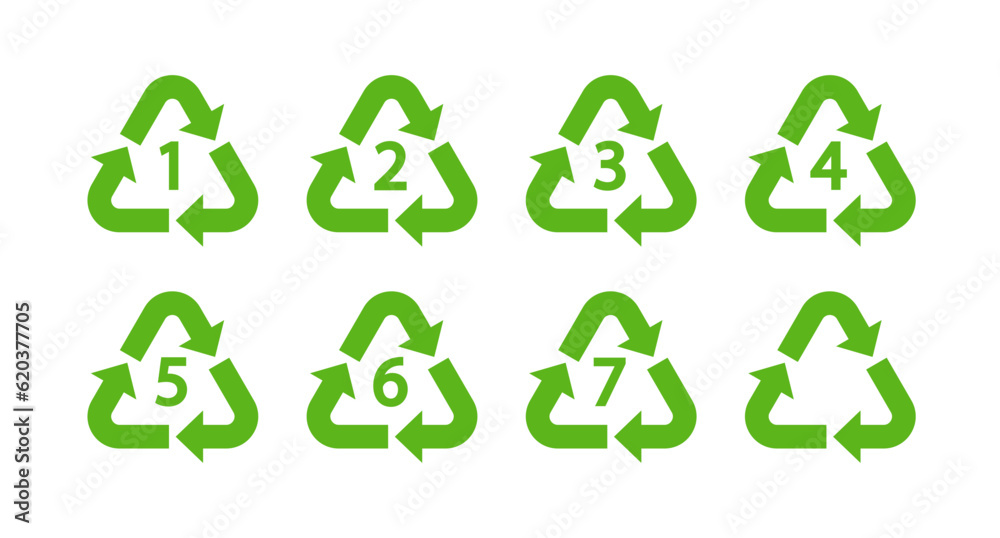Plastics recycling symbol set Plastics recycling symbol set