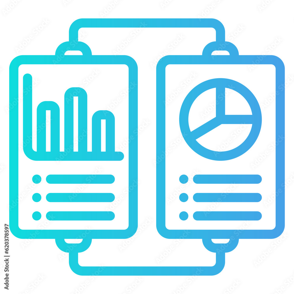 Compare data icon in gradient style, use for website mobile app presentation Compare data icon in gradient style, use for website mobile app presentation