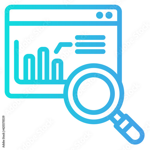 Web analytics icon in gradient style, use for website mobile app presentation