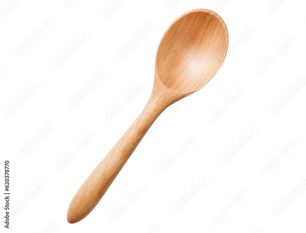 Wooden spoon isolated on transparent background, Generative AI Wooden spoon isolated on transparent background, Generative AI