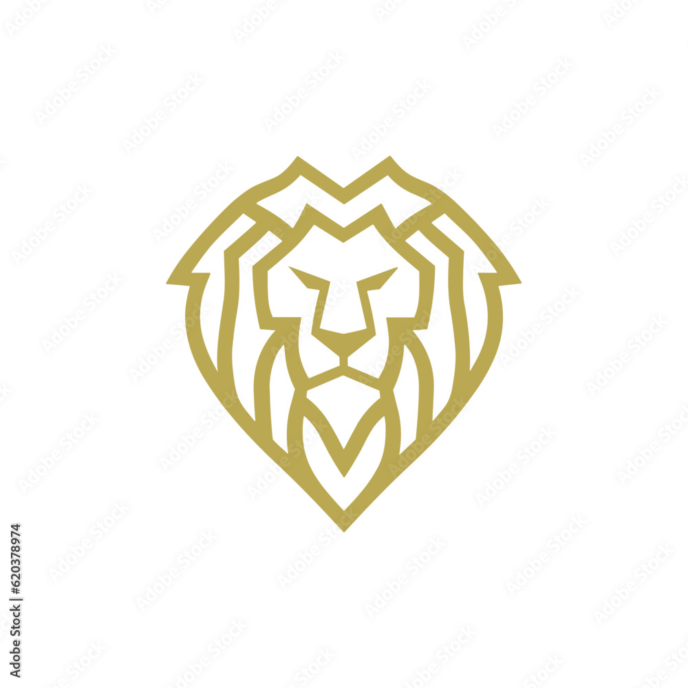 Lion head iIllustration logo. Isolated on white background Lion head iIllustration logo. Isolated on white background