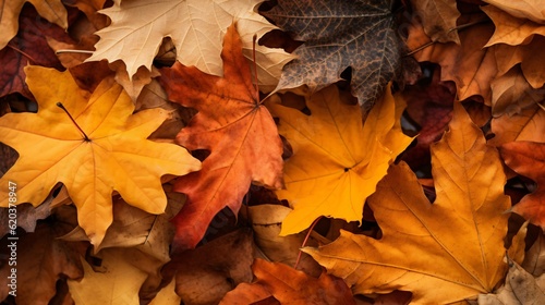 autumn colorful maple leaves background