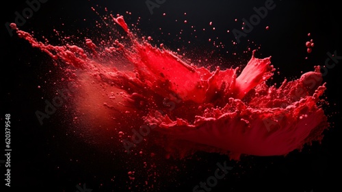 Explosion of colored powder on black background