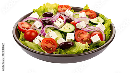 Fresh vegetables and cheese on a transparent background. Greek salad.