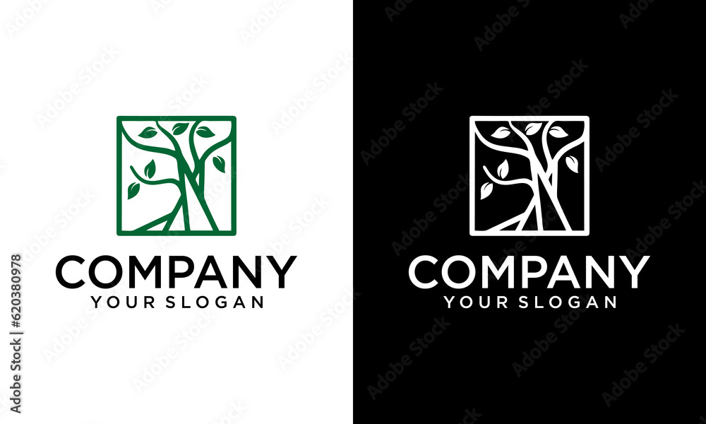 Square Tree vector logo this beautiful tree is a symbol of life, beauty, growth, strength, and good health. Square Tree vector logo this beautiful tree is a symbol of life, beauty, growth, strength, and good health.