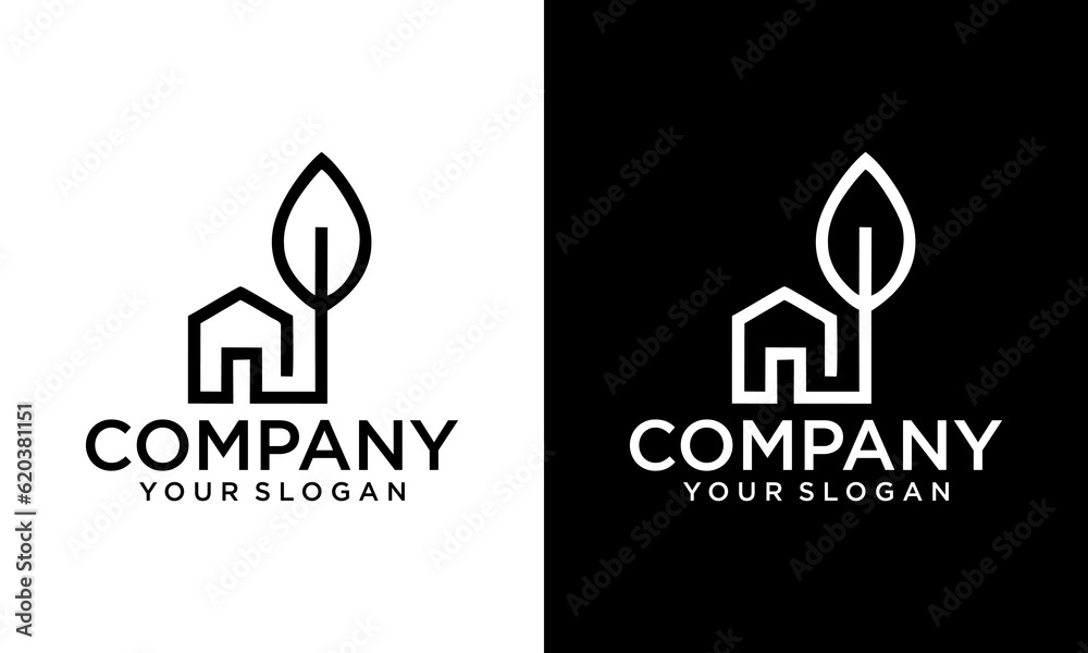 Illustration of Tree House Logo Design Template. Tree Home logotype Design vector, Nature eco House Logo Illustration of Tree House Logo Design Template. Tree Home logotype Design vector, Nature eco House Logo