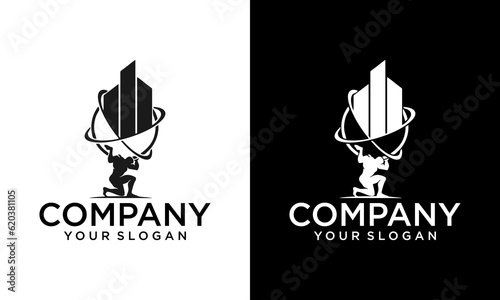 Atlas holding Globe Logo Design