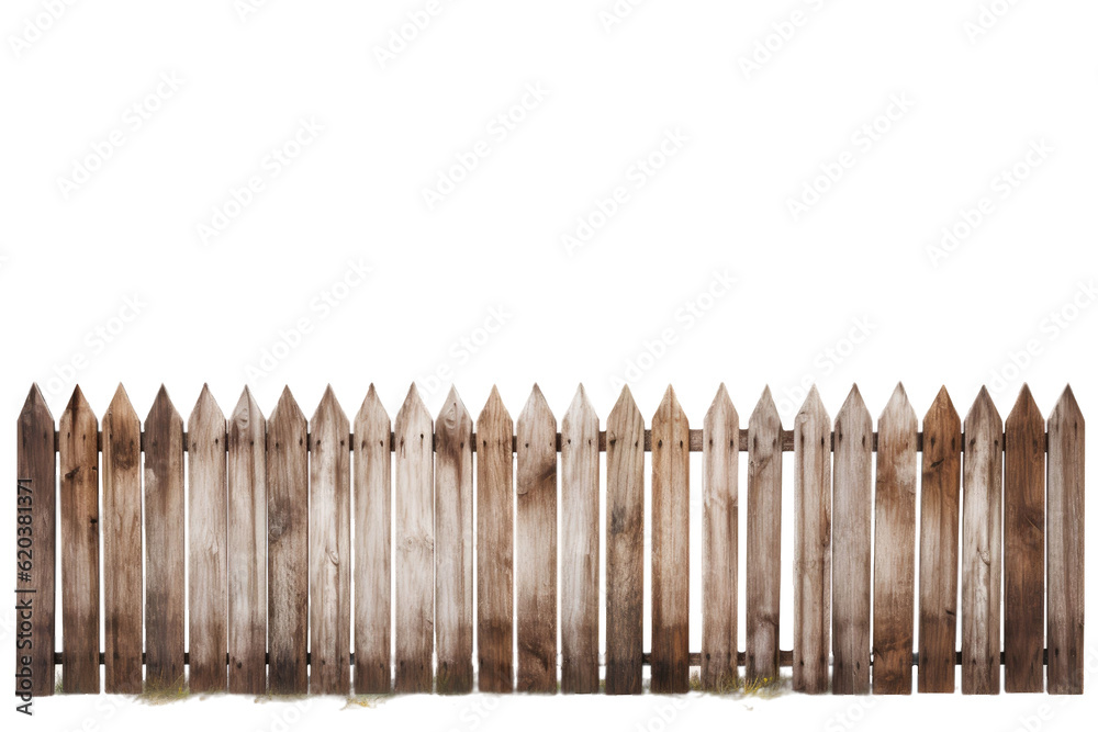 A transparent background showcases a solitary wooden fence. A transparent background showcases a solitary wooden fence.