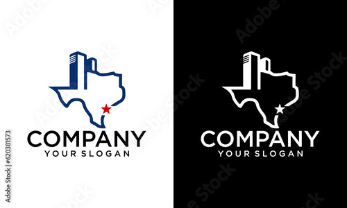 texas realty and property logo designs. logo design texas building, country line, city, symbol vector. for business construction