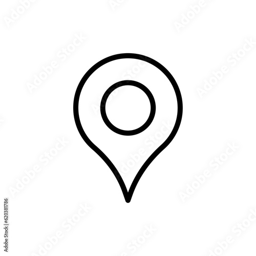 Location E Commerce icon with black outline style. button, position, marker, gps, navigation, point, isolated. Vector illustration