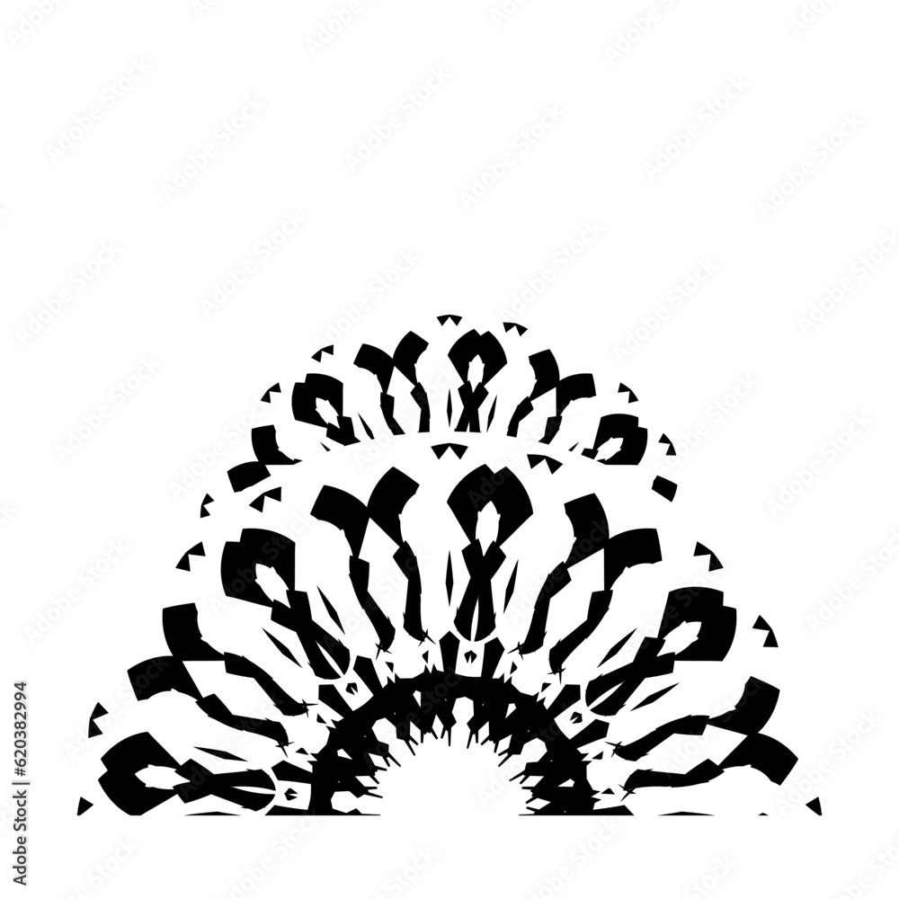 Mandala Batik circular pattern ornament in black flat vector illustration. Decorative ornament in ethnic oriental unique creative trendy style. Editable graphic resources for many purposes.