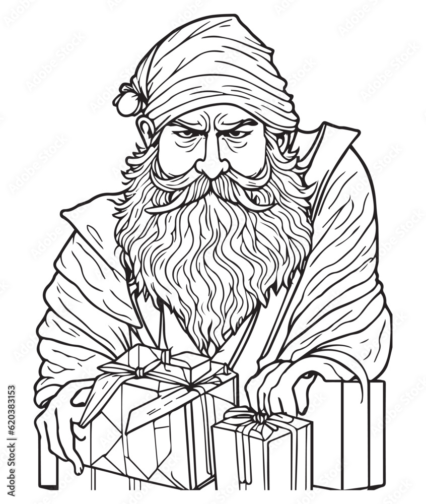 Santa Claus coloring page. Christmas coloring page. Santa clause ...
