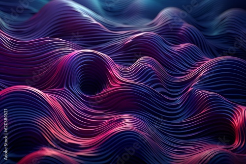 Futuristic abstract texture background with purple waves AI