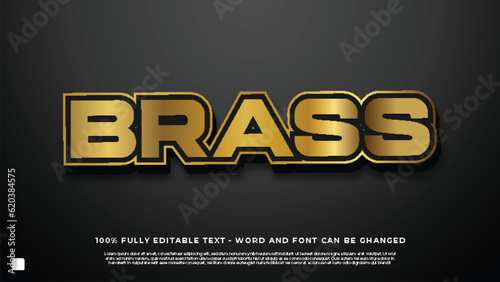 Editable text effect with brass theme