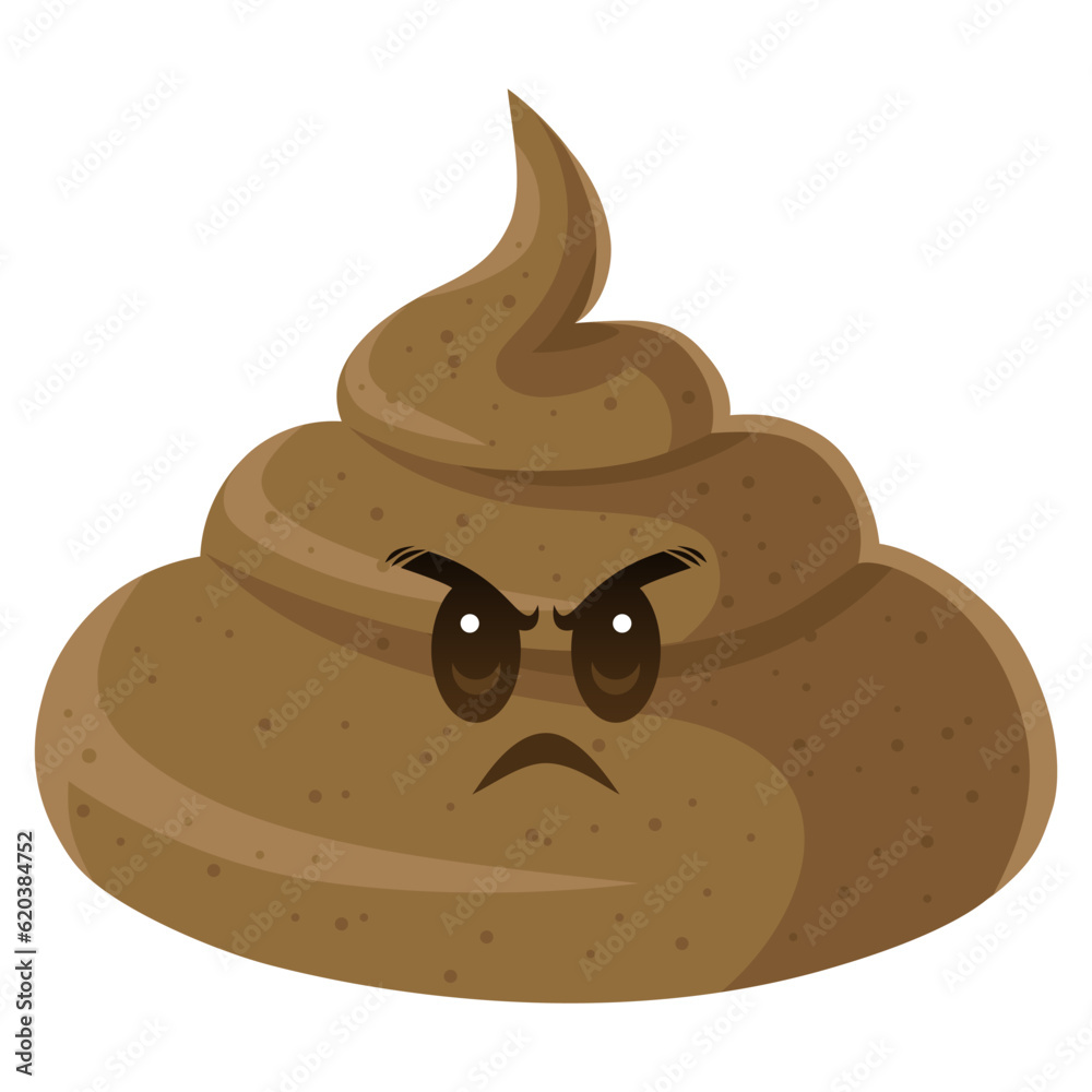Poop Cartoon Angry Character Design Illustration Vector Poop Cartoon Angry Character Design Illustration Vector