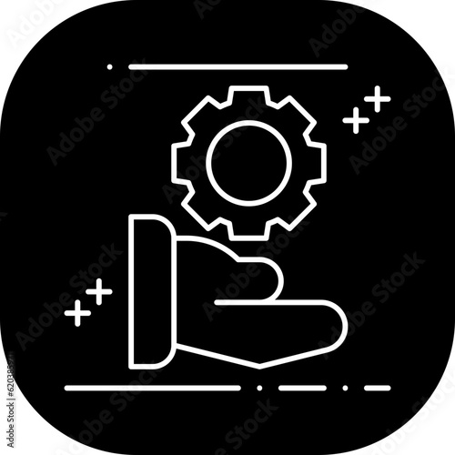 Service Setting Business and Finance icon with black filled style. work  design  settings  equipment  web  repair  tool  . Vector illustration