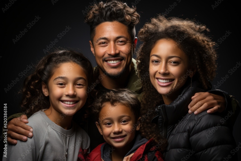 Portrait of a multiethnic family laughing happily