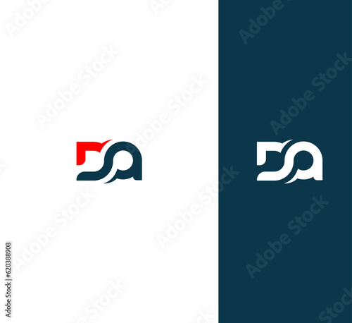 DA, DA letter minimalist logo design template