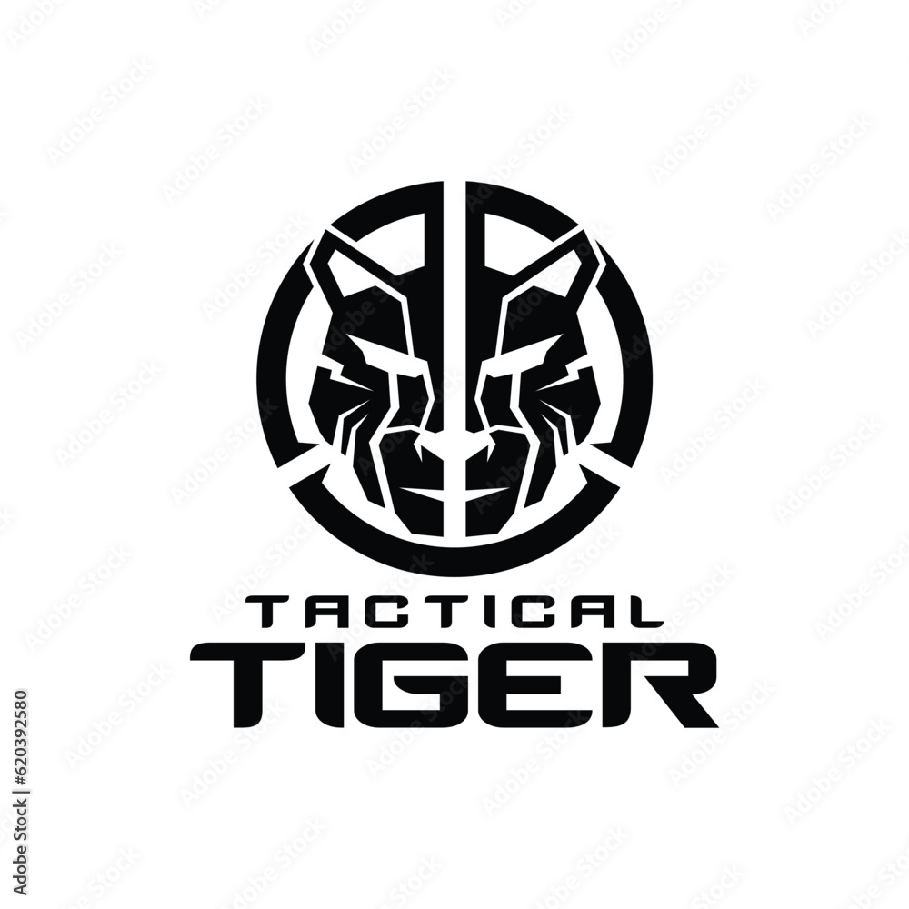 Tiger Logo. Tactical Military Tiger logo design vector illustration