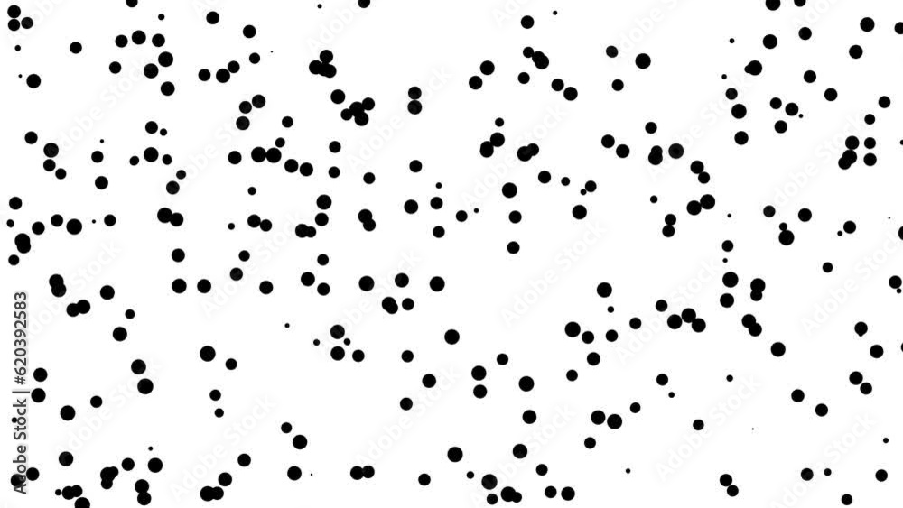 Black particles motion graphics with plain white background Black particles motion graphics with plain white background