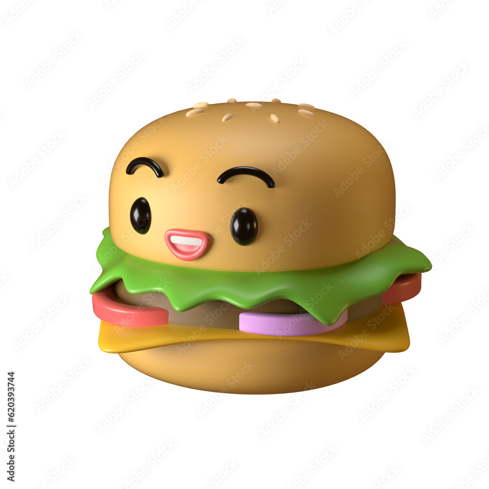 cute burger 3d illustration for national hamburger day cute burger 3d illustration for national hamburger day
