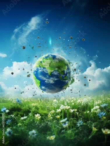 World ozone day background, generative ai