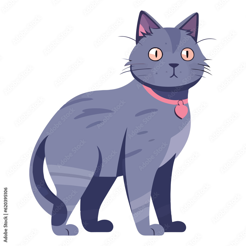 Obraz premium Meow Masterpiece: Captivating 2D Illustration of a Korat Cat