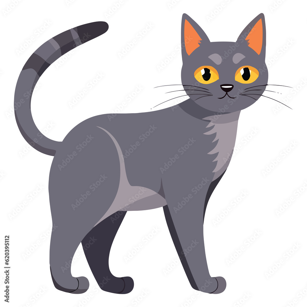 Meow Masterpiece: Captivating 2D Illustration of a Korat Cat Meow Masterpiece: Captivating 2D Illustration of a Korat Cat