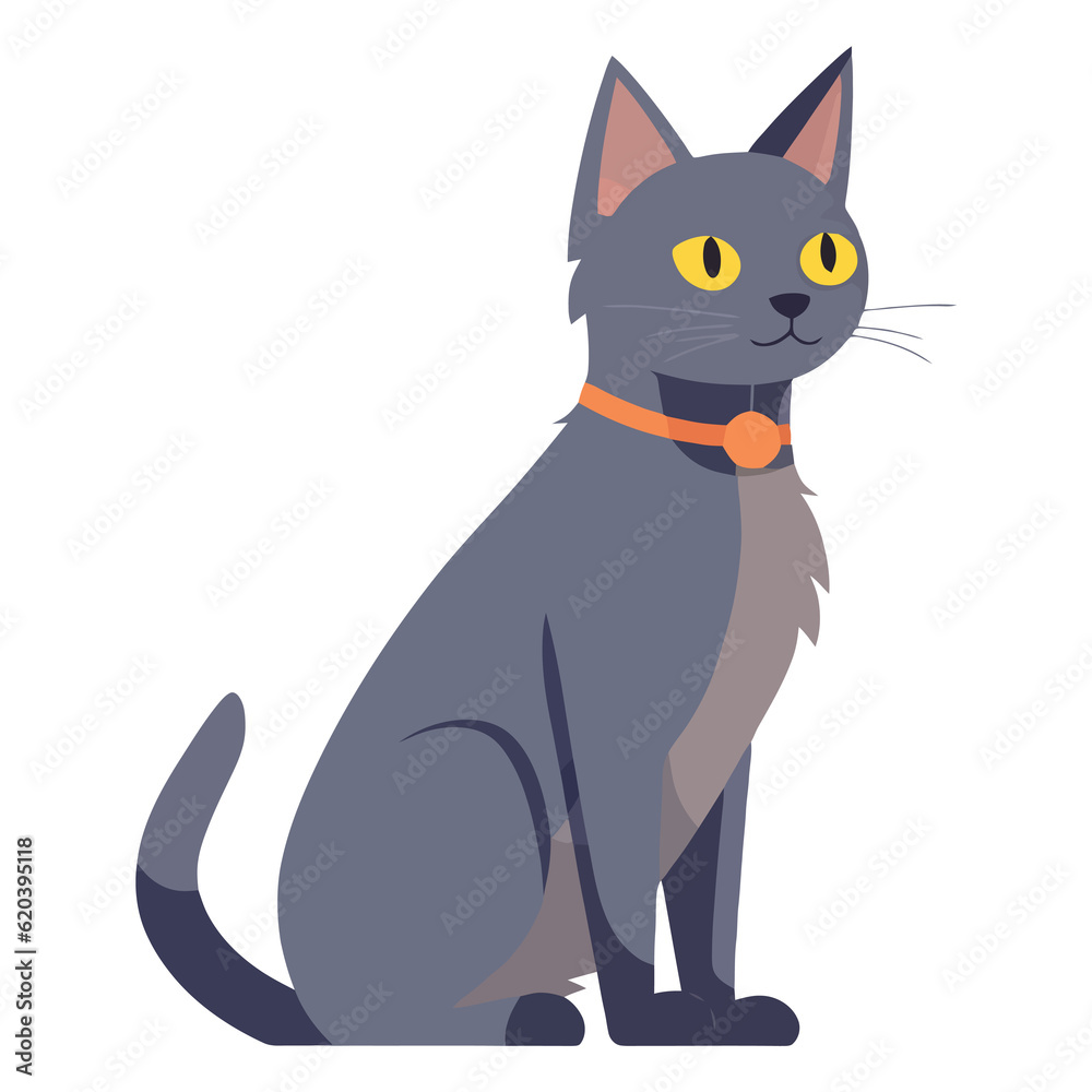 Obraz premium Meow Masterpiece: Captivating 2D Illustration of a Korat Cat