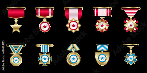 Army badge icon with various shape luxury design