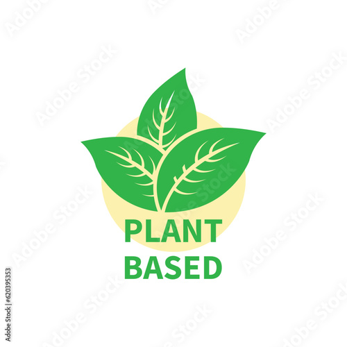 simple green plant based logo. flat simple style trend modern vegan logotype graphic design element isolated on white background. concept of healthy food icon for shop or store