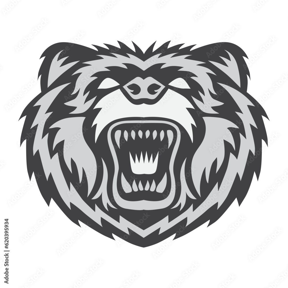 Obraz premium Bear Head Logo Mascot Emblem