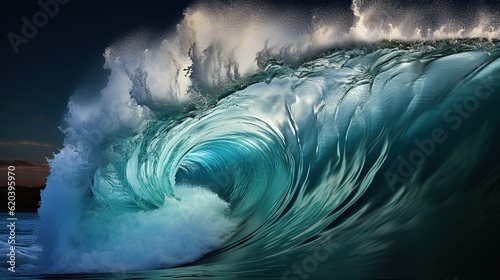 Fotografiet Clean ocean waves rolling