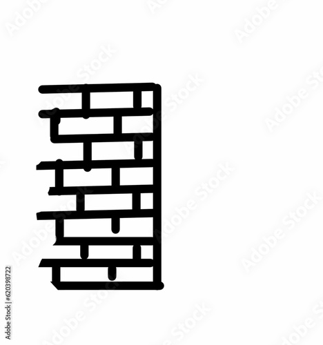  black wall grid illustration white background drawing