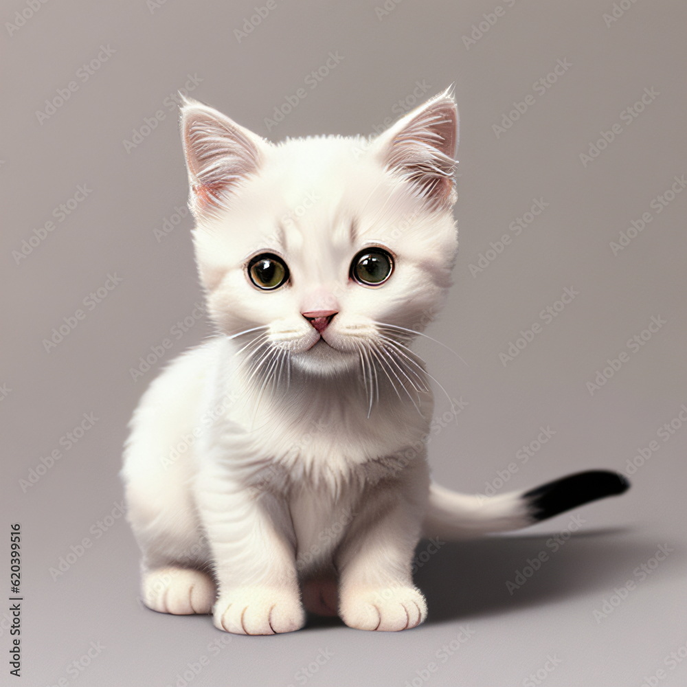 british kitten on white background